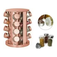 Porta Tempero Inox Rose Giratório 16 Potes Foto mini 4