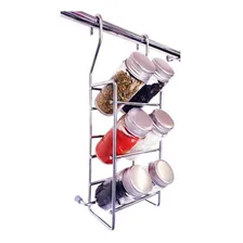 Porta Temperos Com 6 Potes De Vidro Inox 3031 Jomer Cor Prateado Foto mini  2