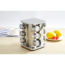 Porta Temperos E Condimentos Em Aço Inox Giratório 12 Potes Foto mini  2
