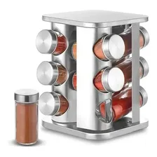 Porta Temperos E Condimentos Em Aço Inox Giratório 12 Potes Foto  mini 1