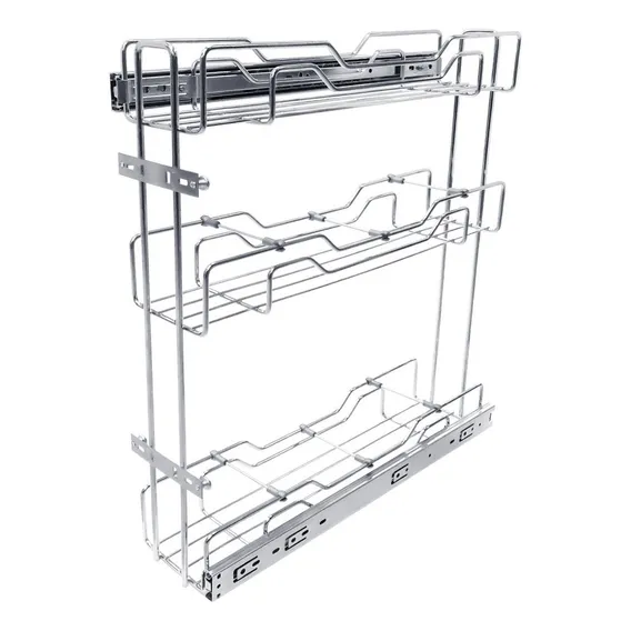 Porta temperos latas e 贸leo triplo deslizante inox Jomer 3394 Foto 1