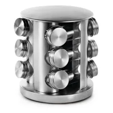 Porta Temperos Redondo Giratório 12 Peças Vidro Suporte Inox Foto mini 4