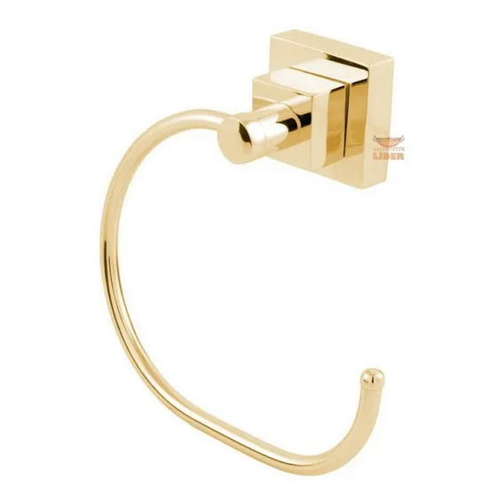 Porta Toalha Argola Luxo Dourado Foto 1