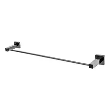 Porta Toalha Bastão 30 Cm Quadrado Lucca Black 2090 Toalheiro Luxo Preto Foto  mini 1