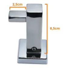 Porta Toalha De Rosto Cabide Simples Inox Luxo - Polido Cor Prateado Foto mini 3