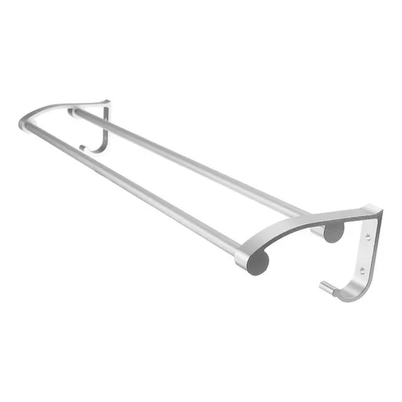 Porta Toalha Suporte Duplo Toalheiro 60cm AlumÃnio C/ventosa Foto 1