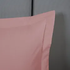 Porta Travesseiro Liso Aba Americana Tecido Percal 140 Fios Cor Rosê Foto mini  3