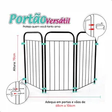 Portao Versátil Cercado Grade Proteção Bebe Pet 35 A 106cm - SIMÃO COMERCIAL Foto mini 4