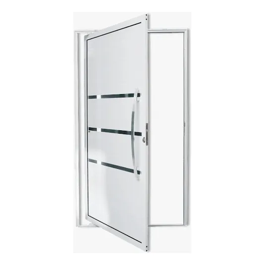 Portas Pivotante De Alumínio Completa Cor Branco E Preto Foto 1