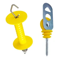 Porteira Para Cerca Elétrica - 10 Unidades + 10 Batentes Cor Amarelo Foto mini 1