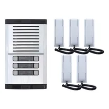 Porteiro Eletrônico Coletivo Hdl 5 Pontos Completo Predial Cor Prateado Bivolt Foto  mini 1