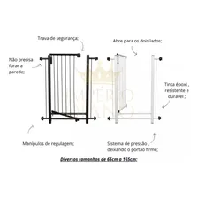 Portão Pet Grade Infantil Segurança 65 A 69cm 85cm A 89cm Cor Branco Império Diano Foto mini 3