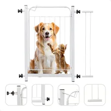 Portão Pet Grade Segurança 84cm + Extensor 10cm Criança Bebê Cor Branco Foto  mini 1