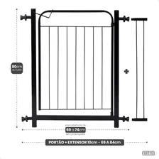 Portão Pet Grade Segurança 84cm + Extensor 10cm Criança Bebê Cor Preto Foto mini 4