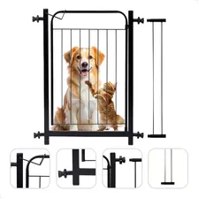 Portão Pet Grade Segurança 84cm + Extensor 10cm Criança Bebê Cor Preto Foto mini 1