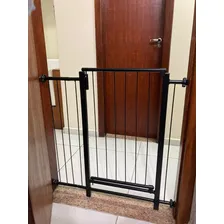 Portão Pet Grade Segurança com Travas 145cm a 149cm Cor Preto Jostech Foto mini 3