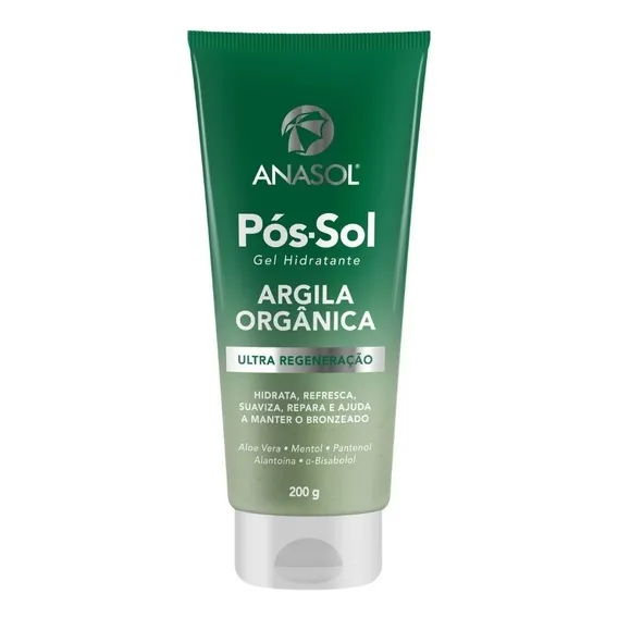 P贸s Sol Com Argila Org芒nica Anasol Gel Hidratante 200g Foto 1