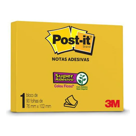 Post-it 76mmx102mm Amarelo Sol 90 Folhas Hb 3m Foto 1