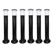Poste Balizador Luminária Casa Jardim 75cm Preto Kit 6 Foto mini 1