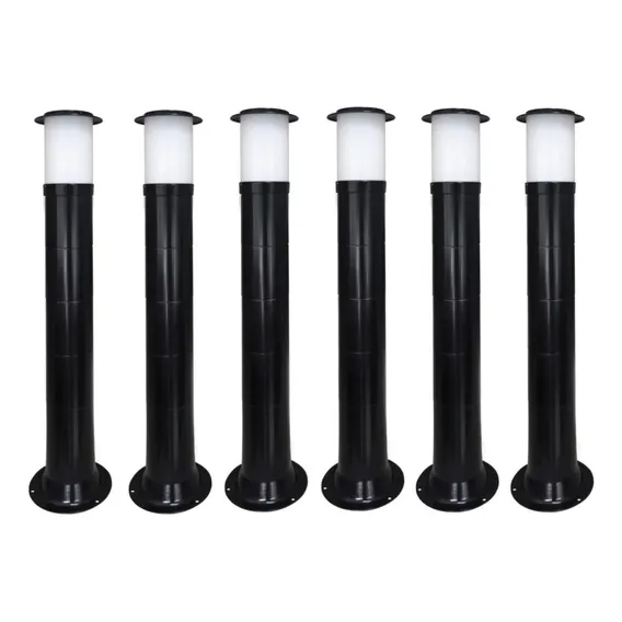 Poste Balizador Luminária Casa Jardim 75cm Preto Kit 6 Foto 1
