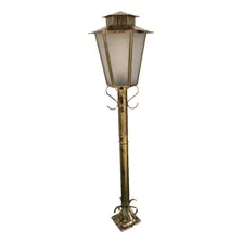 Poste Colonial Sextavado 1,20m Ouro Velho Ideal Cor Da Cúpula Dourado Cor Da Estrutura Dourado Foto mini  2