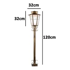 Poste Colonial Sextavado 1,20m Ouro Velho Ideal Cor Da Cúpula Dourado Cor Da Estrutura Dourado Foto mini 4