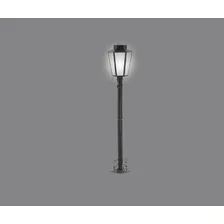 Poste Colonial Sextavado 1,25m Cúpula Preto Estrutura Leitoso Foto mini 2