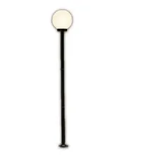 Poste De Jardim Externo Alumino E Vidro 1,65m Pa1015 Pt Cúpula Leitoso Estrutura Preto Foto mini 1