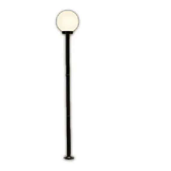 Poste De Jardim Externo Alumino E Vidro 1,65m Pa1015 Pt Cúpula Leitoso Estrutura Preto Foto 1