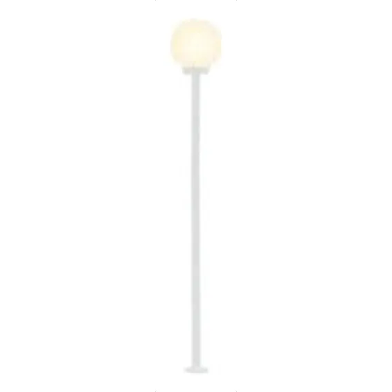 Poste Jardim 2,00m Globo De Vidro Transparente P18 Branco Foto 1