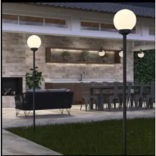 Poste Jardim AlumÃnio 2,00m C Globo Vidro Estrutura Preto Foto mini 2