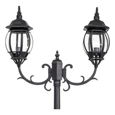 Poste Jardim Colonial Starlumen ST757 Preto 2 Cúpulas Alumínio E27 225x80cm Foto mini  2
