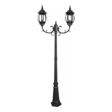 Poste Jardim Colonial Starlumen ST757 Preto 2 Cúpulas Alumínio E27 225x80cm Foto  mini 1