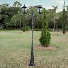Poste Jardim Colonial Starlumen ST757 Preto 2 Cúpulas Alumínio E27 225x80cm Foto mini 4