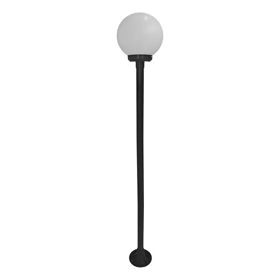 Poste Para Jardim Com Globo 15x30 Alumínio Preto 2,16m Foto 1