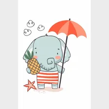 Poster Decorativo Elefante Na Praia N09253 30x40cm Foto mini 2