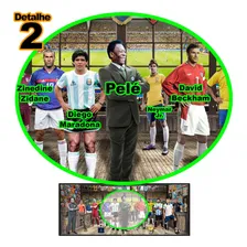 Poster Futebol Lendas Cr7 Messi Ronaldinho Pelé 60x25cm Copa Foto mini 4