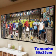 Poster Futebol Lendas Cr7 Messi Ronaldinho Pelé 60x25cm Copa Foto mini 1
