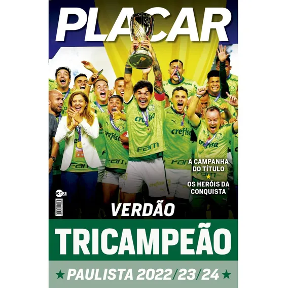Poster Placar Palmeiras-tricampeão Paulista 2024 Foto 1