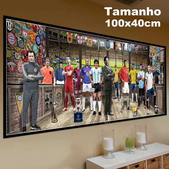 Poster Quadro Ronaldo Fenomeno Seleção Brasileira 100x40cm Foto 1