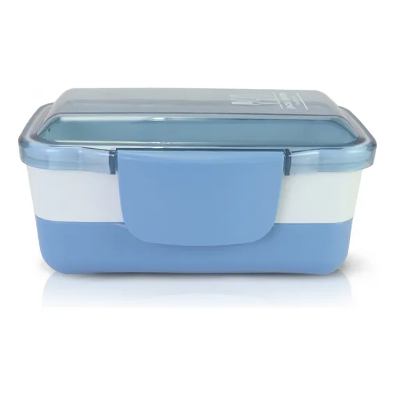 Pote Azul Marmita Com 2 Compartimentos Para Alimentos Foto 1
