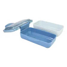 Pote Azul Marmita Com 2 Compartimentos Para Alimentos Foto mini 2