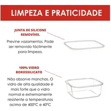 Pote De Vidro C/ Tampa Vedação Resistente Marmita 320ml Foto mini 3