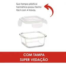 Pote De Vidro C/ Tampa Vedação Resistente Marmita 320ml Foto mini 2