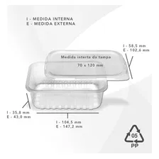 Pote Descartável retangular 250ml Freezer Microondas Marmita 144 Un. Cor Transparente - Prafesta Foto mini  3