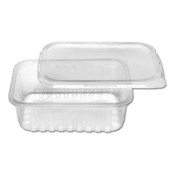 Pote Descartável retangular 250ml Freezer Microondas Marmita 144 Un. Cor Transparente - Prafesta Foto 1