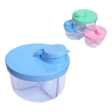 Pote Dosador Porta Leite Em Pó Pra Bebê Fórmula 3 Divisórias Cor Azul Foto mini  3