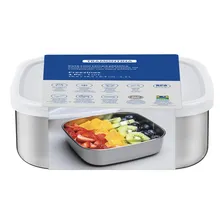 Pote Freezinox em Aço Inox Quadrado com Tampa Plástica 16cm 1,2L Prata Tramontina Foto mini 2