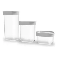 Pote Hermético 150ml/350ml/500ml | Modulus 60 - Conj. 3 Pçs Cor Branco Foto mini 1