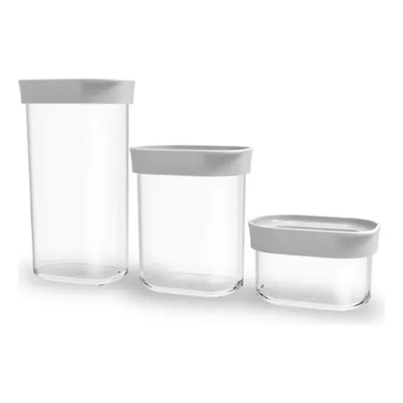 Pote Hermético 150ml/350ml/500ml | Modulus 60 - Conj. 3 Pçs Cor Branco Foto 1
